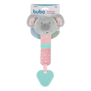Buzininha Chocalho Com Mordedor Coala Rosa 14412 - Buba em Oferta na Shopee