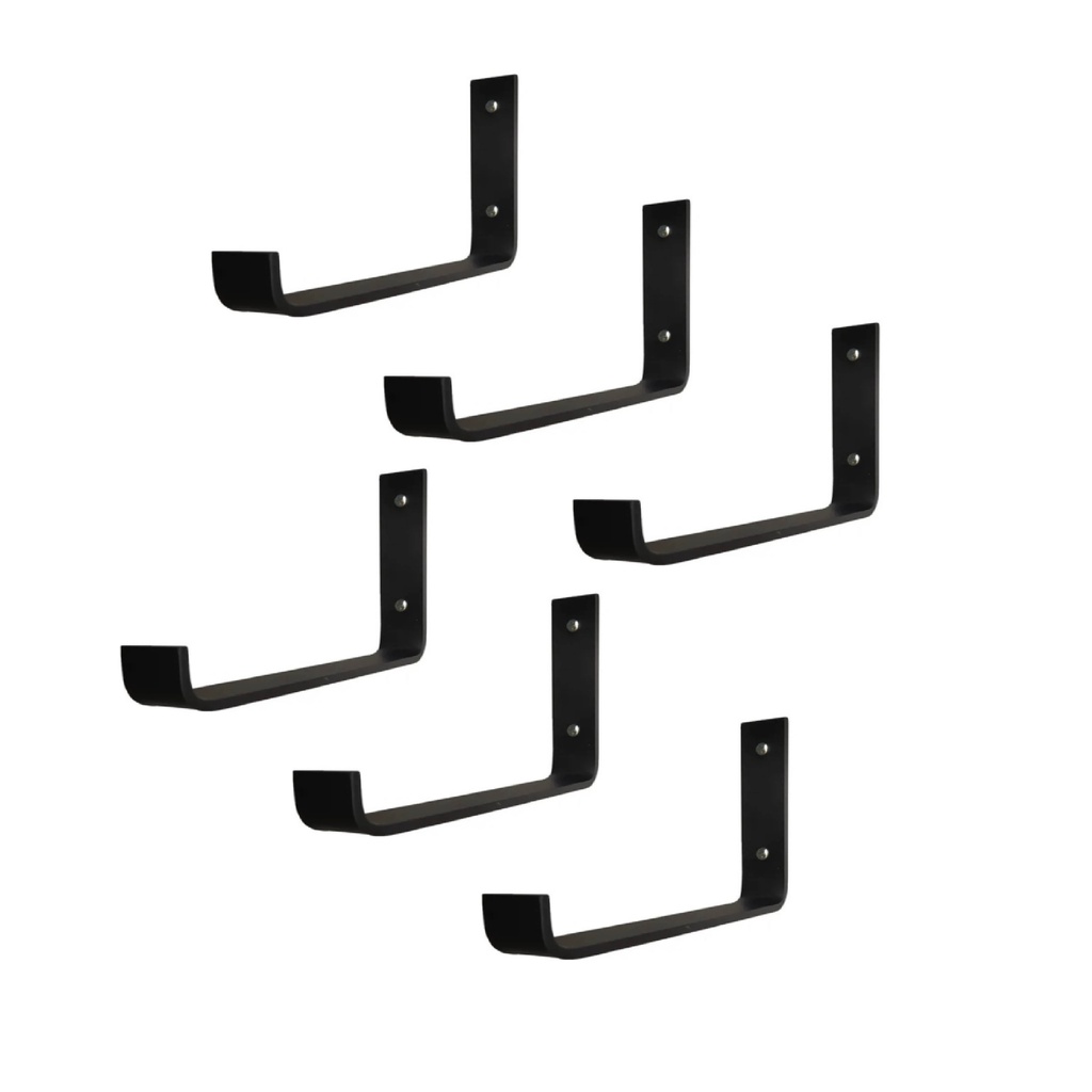 Mão Francesa Invertida 20cm Suporte Ferro Industrial 6pç