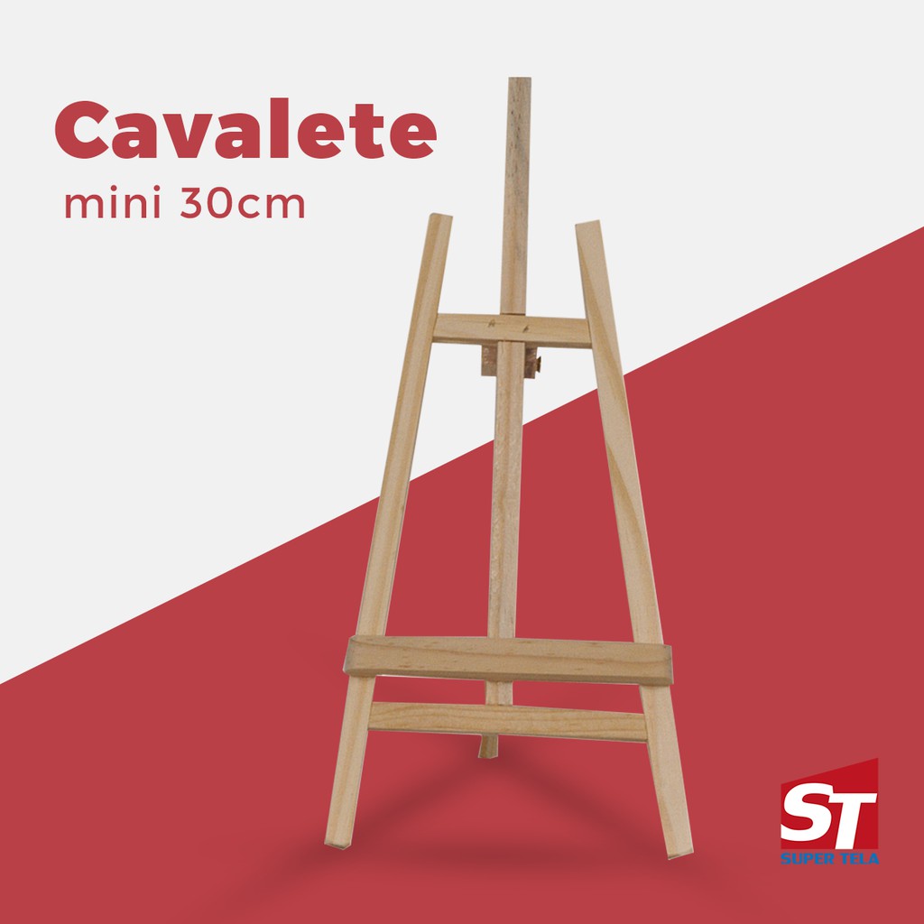 Mini Cavalete de Pintura 30 cm - Madeira Pinus em Oferta na Shopee