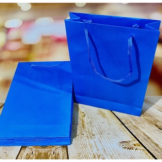 10 Sacolas De Papel 23x16x6 cm azul Presente Bolsa Festa em Oferta na Shopee