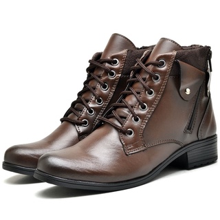 Bota Coturno Dubuy Feminina Marrom Cano Curto Detalhes Camurça 603FG