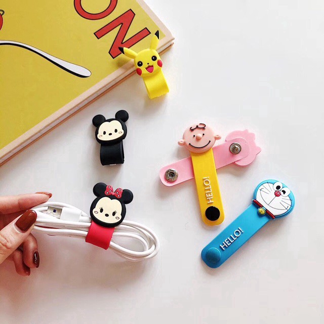 Cartoon /Earphone/Data Cable Organizer Wrap Clips Wire Cord Winder accessories