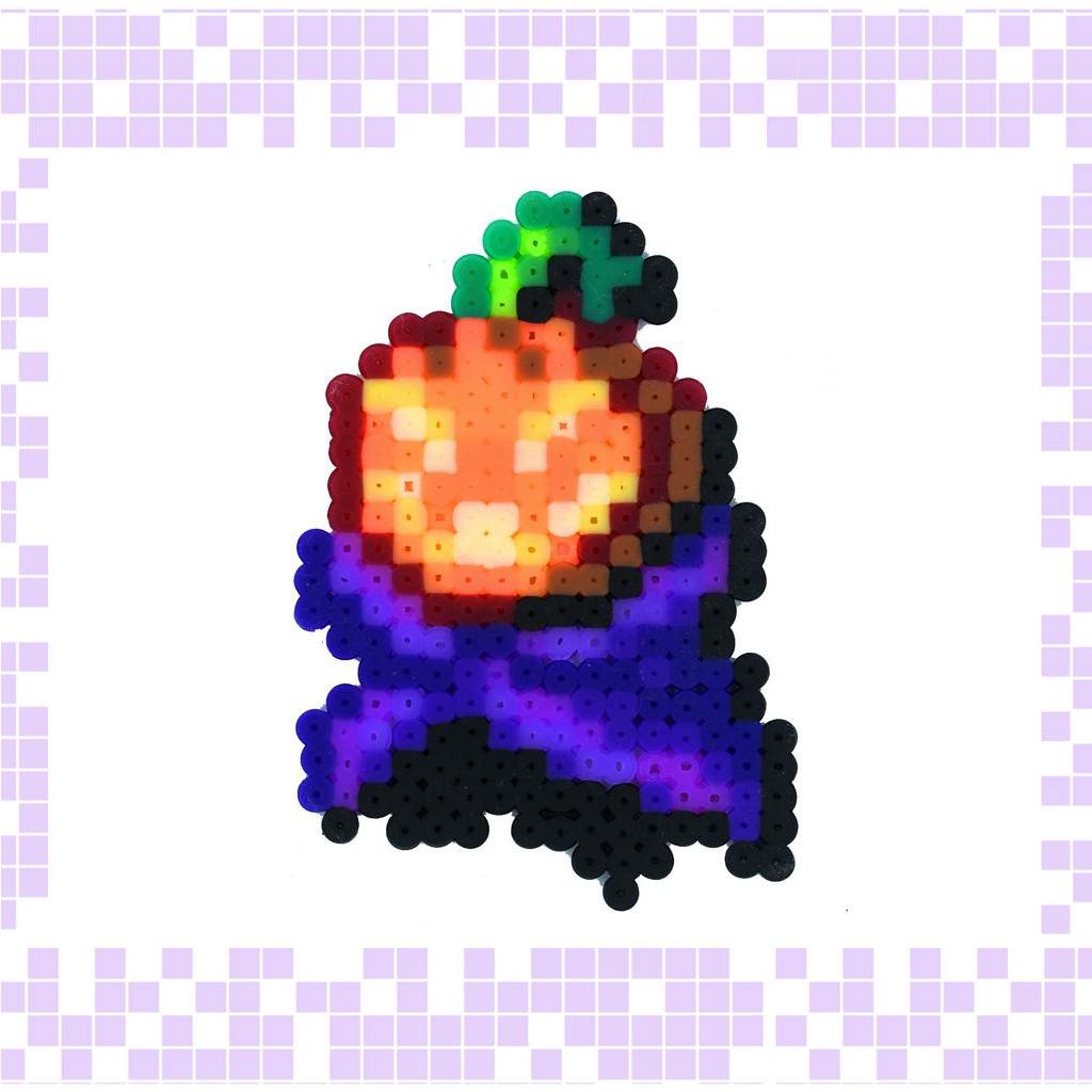 Terraria Pumpking Jack 'O Lantern Pets Chaveiro, Brincos, Broche, Imã ou Figura Pixel Art Perler Bead