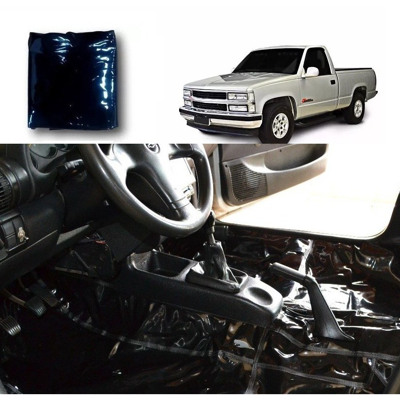 Tapete Carpete Vinil Verniz Preto Silverado Simples
