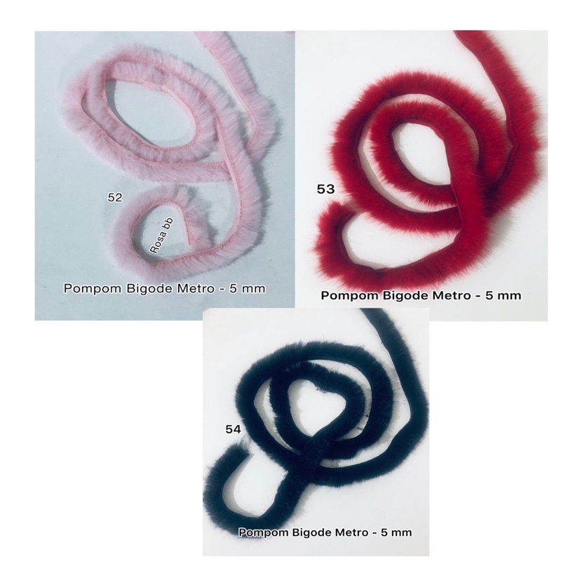 Pompom Bigode METRO 5mm (Escolha a partir de 2 Metros) para Laços e Tiaras em Oferta na Shopee