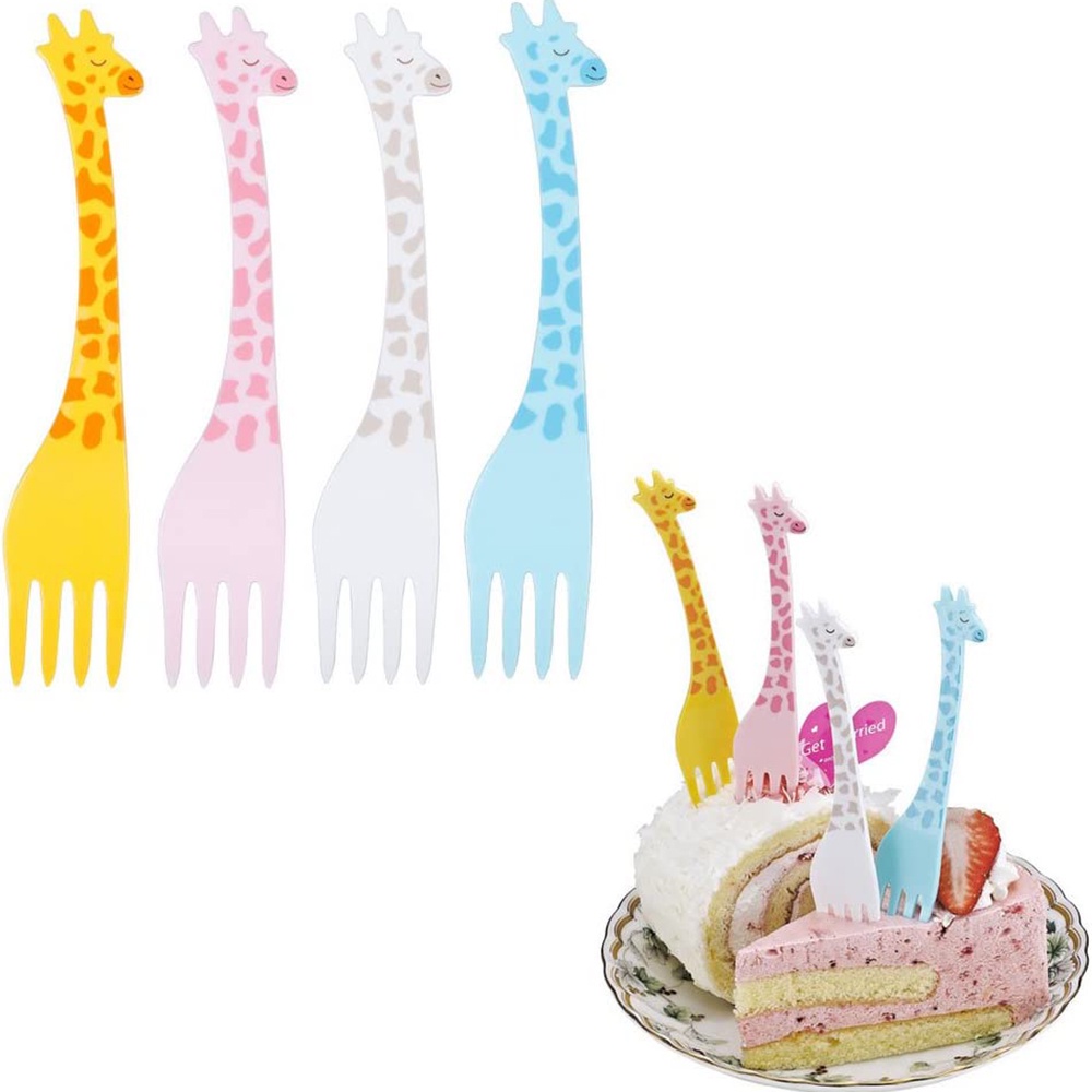12 Pcs/Set Girafa Garfo De Frutas Mini Desenho Animado Crianças Bolo De Sobremesa Palito Salada De Dentes Kids Tableware em Oferta na Shopee
