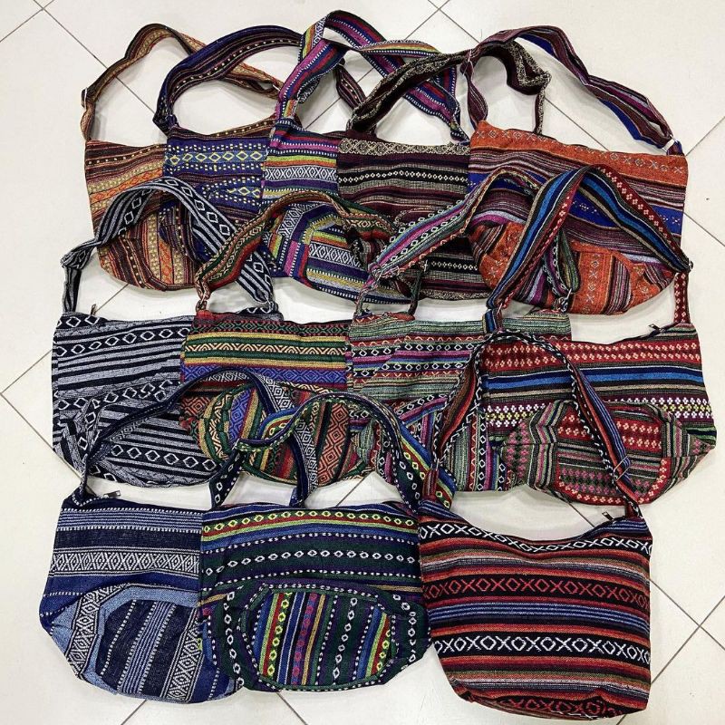 Bolsa Transversal/Ombro Sacola Tecido Manta Indiana Peruana Étnica Hippie Vintage Boho Estampada | Grande