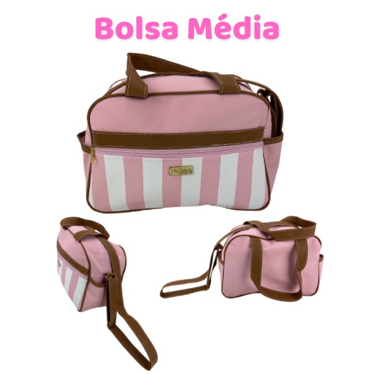 Daisy Hysterical Less than Kit Bolsa Maternidade Com Mochila Relicario Rosa Claro | Shopee Brasil