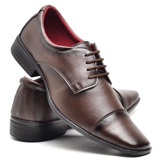 Sapato Social Masculino Marrom com Cadarço Fosco Brilhante Envio Imediato em Oferta na Shopee