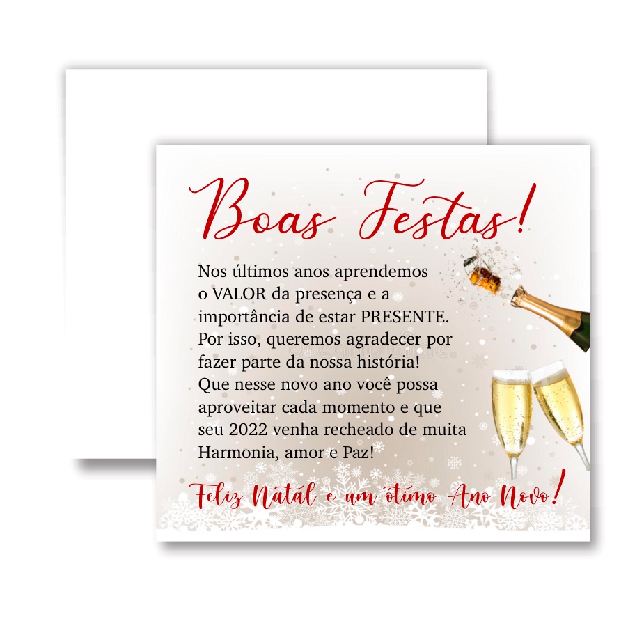 50 Cartão De Natal E Ano Novo Boas Festas + Brinde | Shopee Brasil
