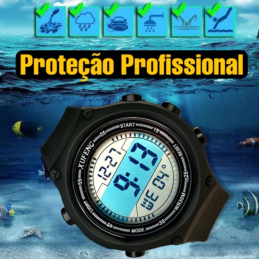 Relogio Masculino Digital A Prova De Agua Esportivo Led Original ...