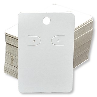 Cartela Tag Para 1 Par De Brincos - 4,5 x 7 Cm - C41 Branca - 100 Unidades
