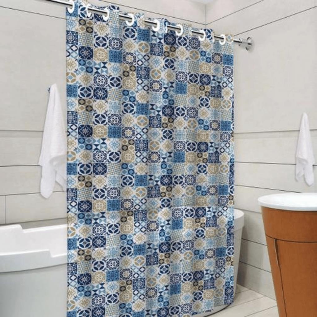 Cortina Para Box Banheiro Impermeavel Estampado Poliester