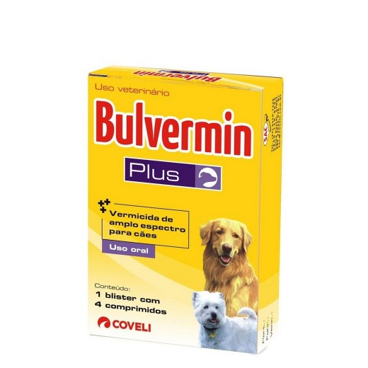 Vermífugo para Cães Bulvermin Plus - 4 Comprimidos