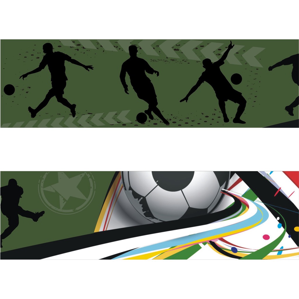 Adesivo Faixa Border Infantil Jogo Futebol Jogador Bola Campo Gramado kit com 5 unidades M12
