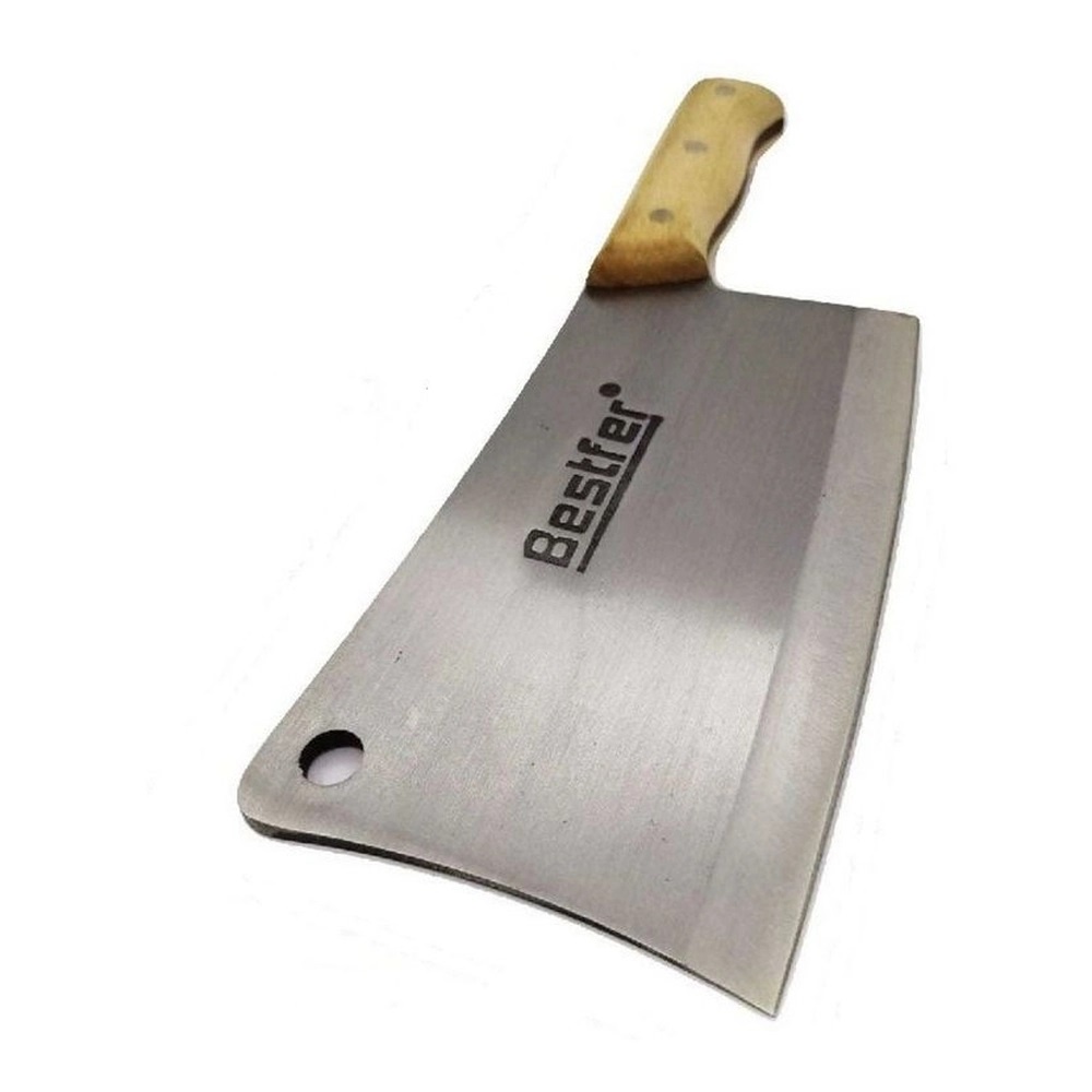 Cutelo Profissional 7" Aço Manganes Faca 17,5cm com Furo Cabo Madeira Bestfer BFH1763