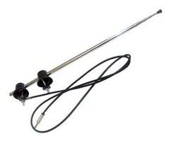 Antena Cromada 4 Estagios Caminhao Kombi Com Cabo