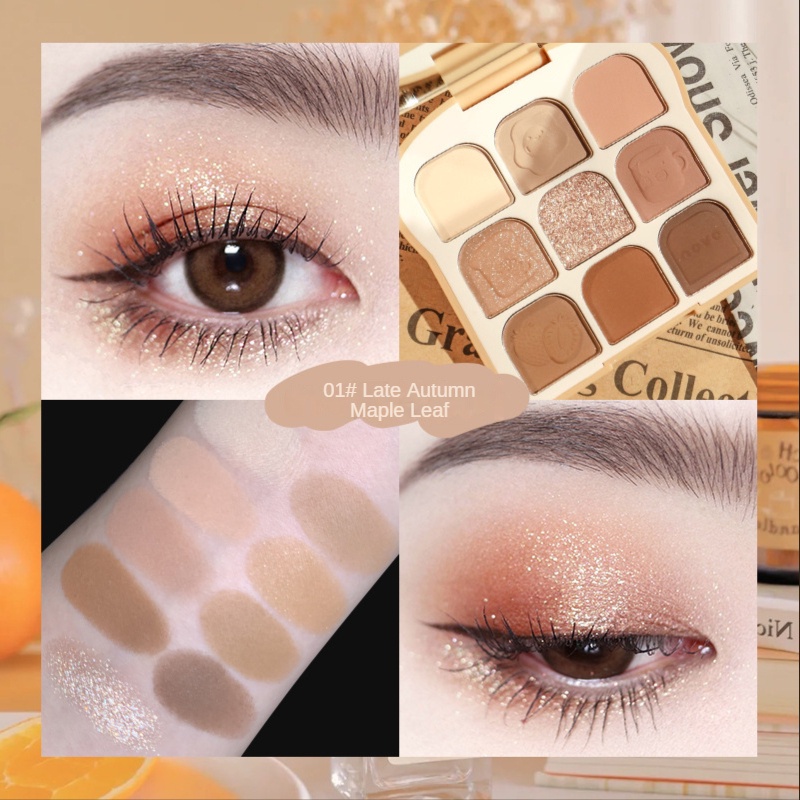 Detalhes do NOVO Brinde 9 Cores Paleta De Sombras Foscas Peroladas/Olho/Maquiagem Feminina/Cosméticos/Duradoura/Natureza