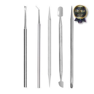 Kit Manicure Profissional 5 Itens Espátulas Palitos Aço Inox - Pedicure Podologia
