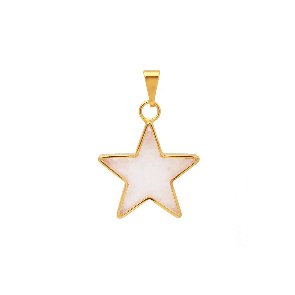 Pingente Estrela Sal Grosso Folheado A Ouro 18k