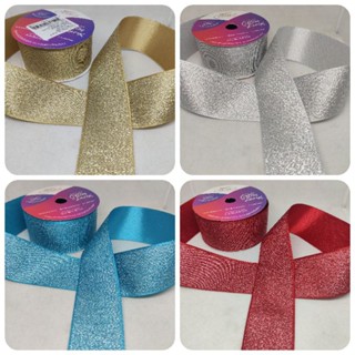 Fita para Laço cetim com Lurex Cinderela 38/22/10mm com 10 Metros (fita nao aramada) em Oferta na Shopee