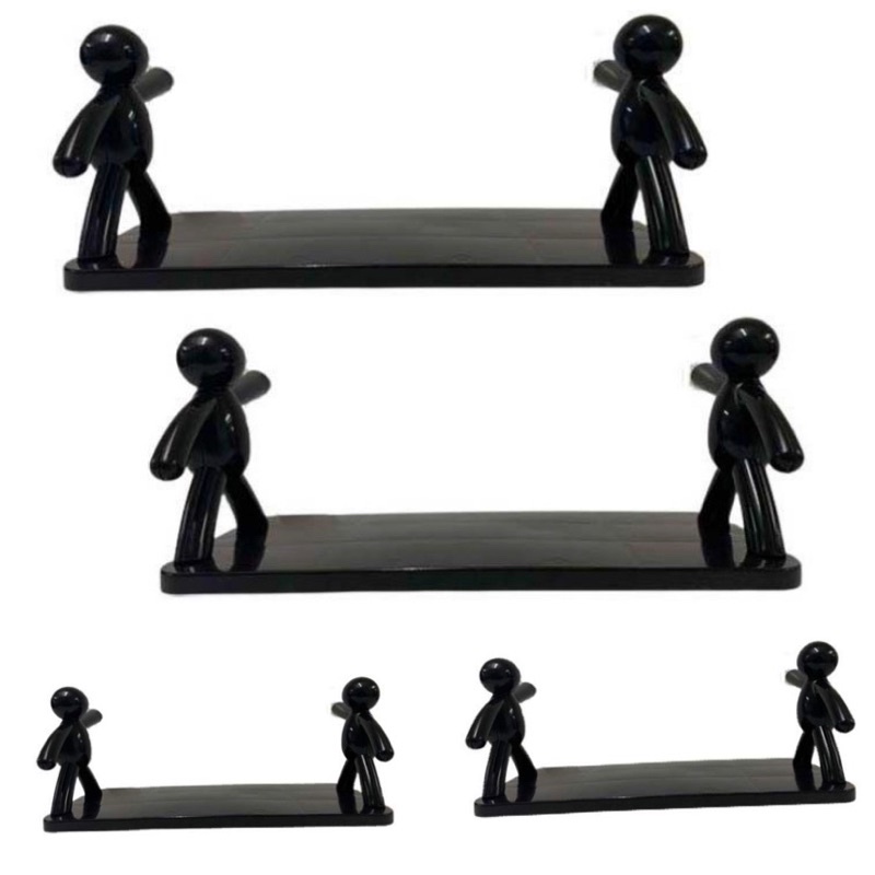 Prateleira de Plástico Organizador de Parede Adesiva com Boneco, Banheiro ou Cozinha Multifuncional