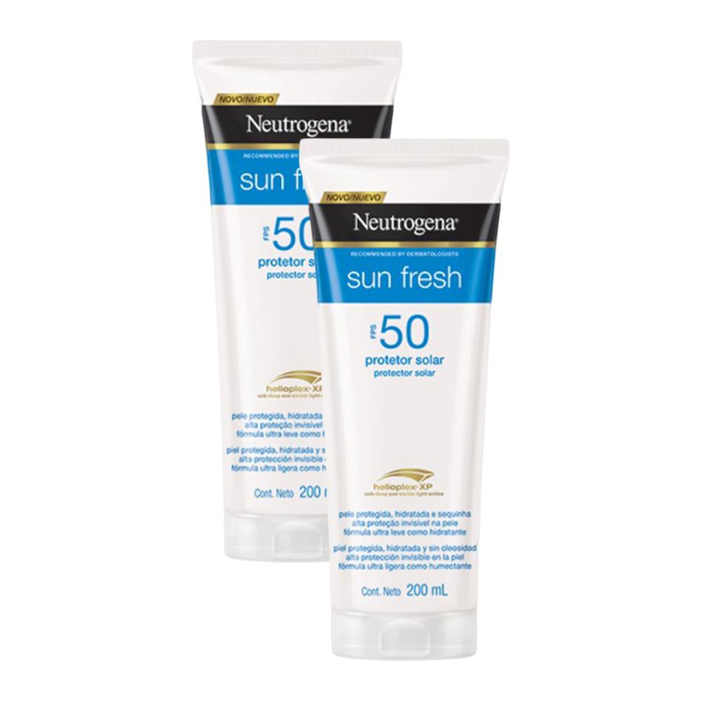 Kit com 2 Protetores Solar Neutrogena Sun Fresh FPS 50 200mL