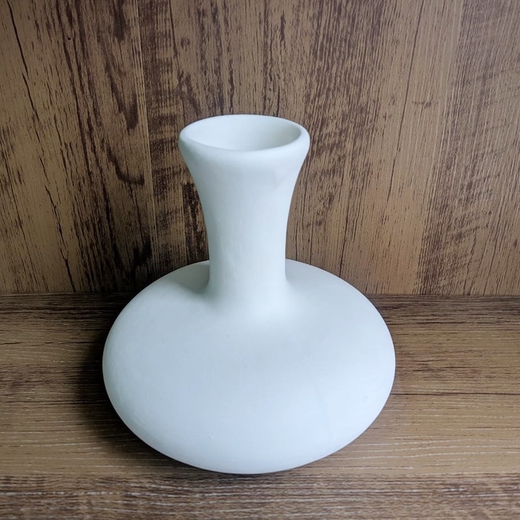 Vaso Floreira Duque Médio para plantas/decoração em Cerâmica Branco Fosco Para Pintar