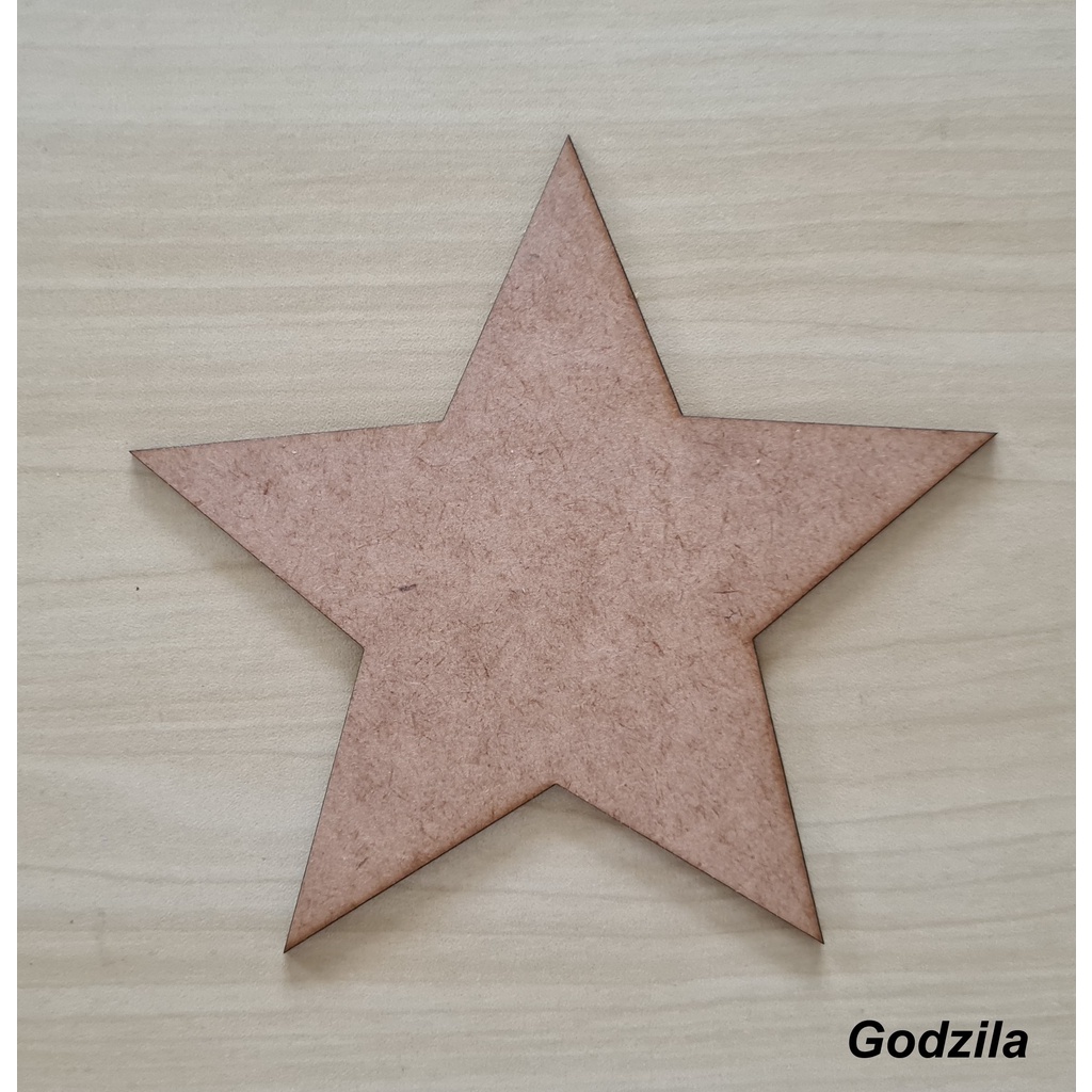 Estrela MDF cru 15cm 3mm de espessura em Oferta na Shopee