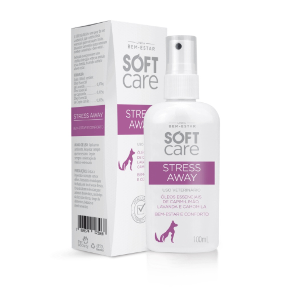 Soft Care Stress Away 100mL - Spray Relaxante P/ Cães e Gatos em Oferta na Shopee