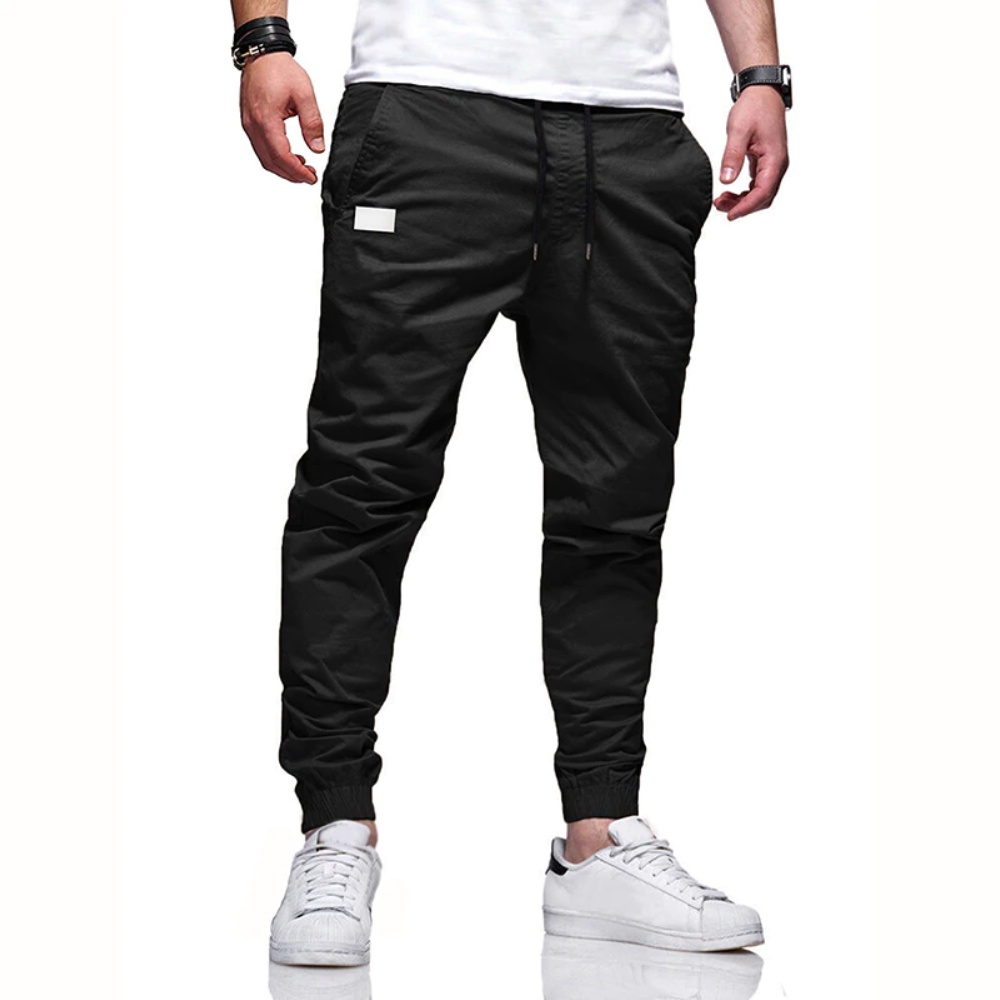 Calça Jogger MasculinaSarja Punho Lycra Premium Preto