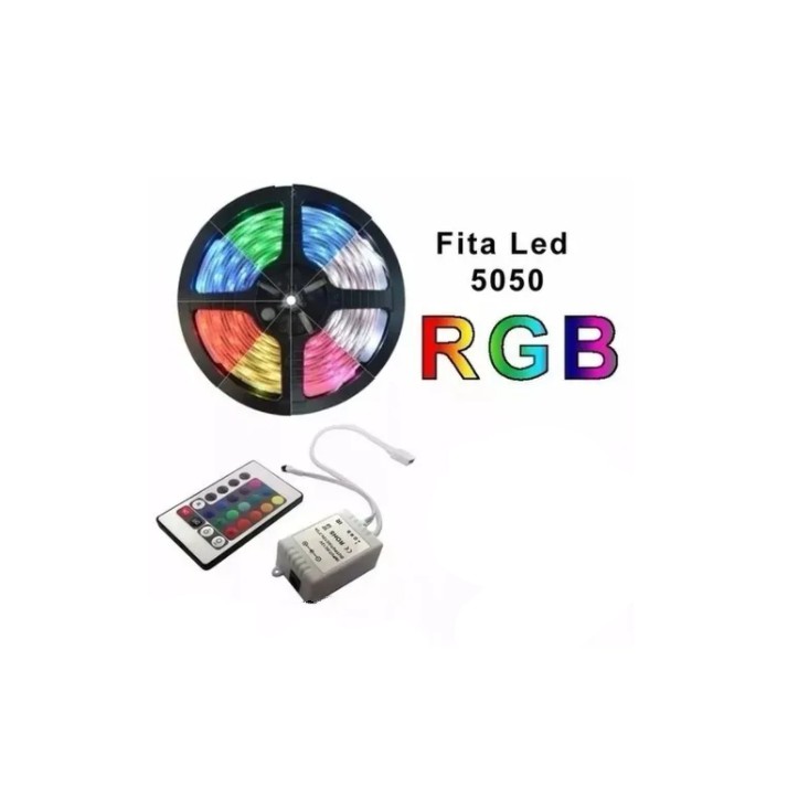 Fita Led 5m 5050 Rgb Branco Frio/Quente Para Festas Decoração