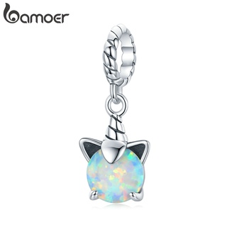 Bamoer 100% Prata 925 Opala Unicórnio Pingente Fit Charme Pulseiras Jóias Fazendo Acessórios De Moda Bsc474