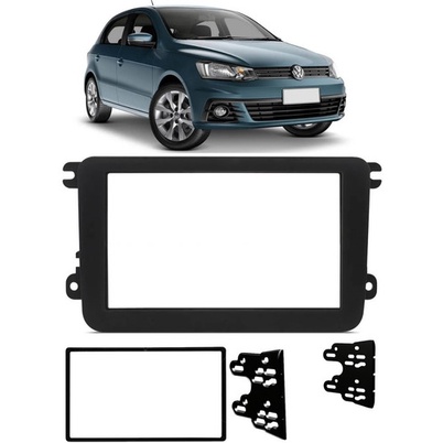 Moldura Painel 2 Din Preto fosco Dvd VW Gol G7 2017