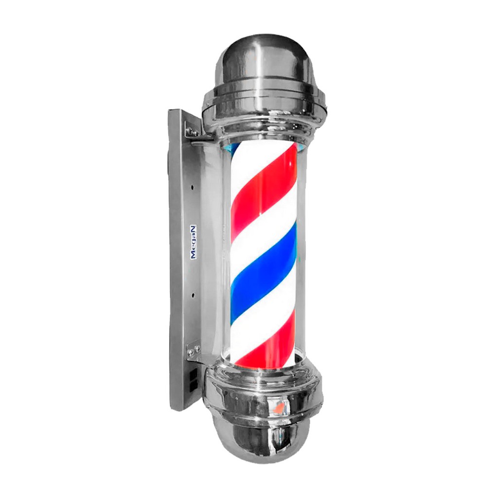 Barber Pole Gira E Acende Poste De Barbearia Barbershop 55cm