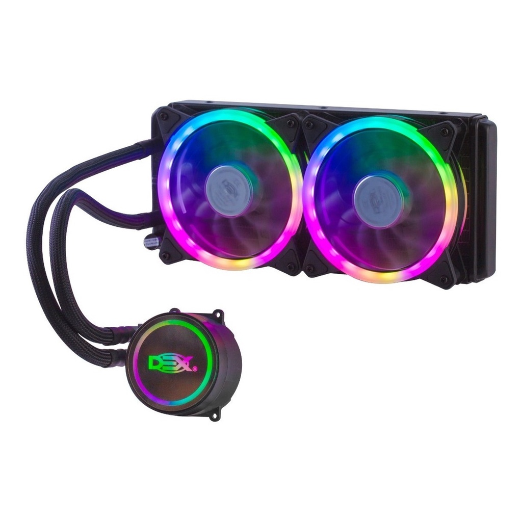 Water Cooler Fan Duplo Rgb 240mm Para Processador Amd E Intel LGA2011/1155/1150/1156 AM3+/AM4