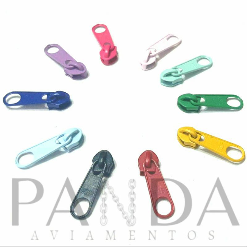 Cursor de Zíper N°5 - SIMPLES COLORIDOS Kit C/ 50 Unidades em Oferta na Shopee