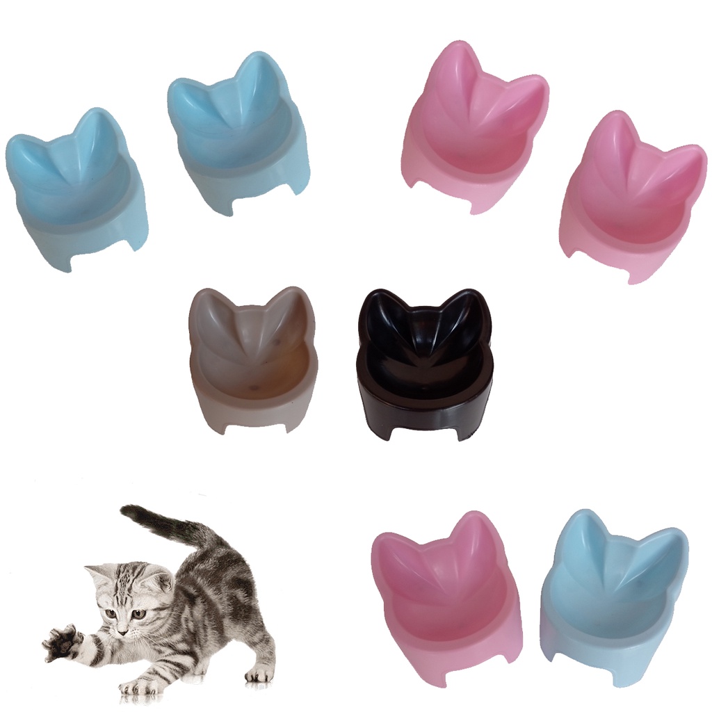 Kit 2 Comedouro Elevado para Gatos Várias Cores