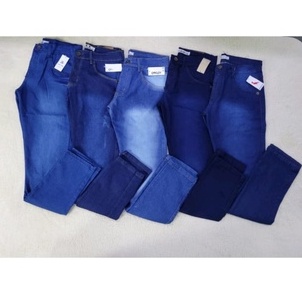 Kit 2 Calças Jogger Jeans Sarja Masculina Com Punho 19 Cores