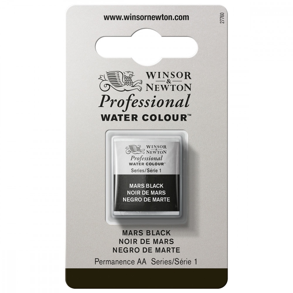 Tinta Aquarela Winsor & Newton Profissional Pastilha S1 386 Mars Black