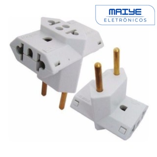 Adaptador Tomada T Multiuso Plug Elétrico 10A 20A Triplo Bob Esponja Benjamin
