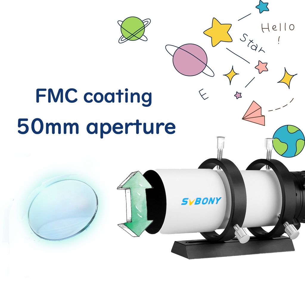 SVBONY SV198 Guiding Scope Mini Finder Scope Abertura de 50 mm com Dual  Helical Focuser para telescópio astronômico | Shopee Brasil