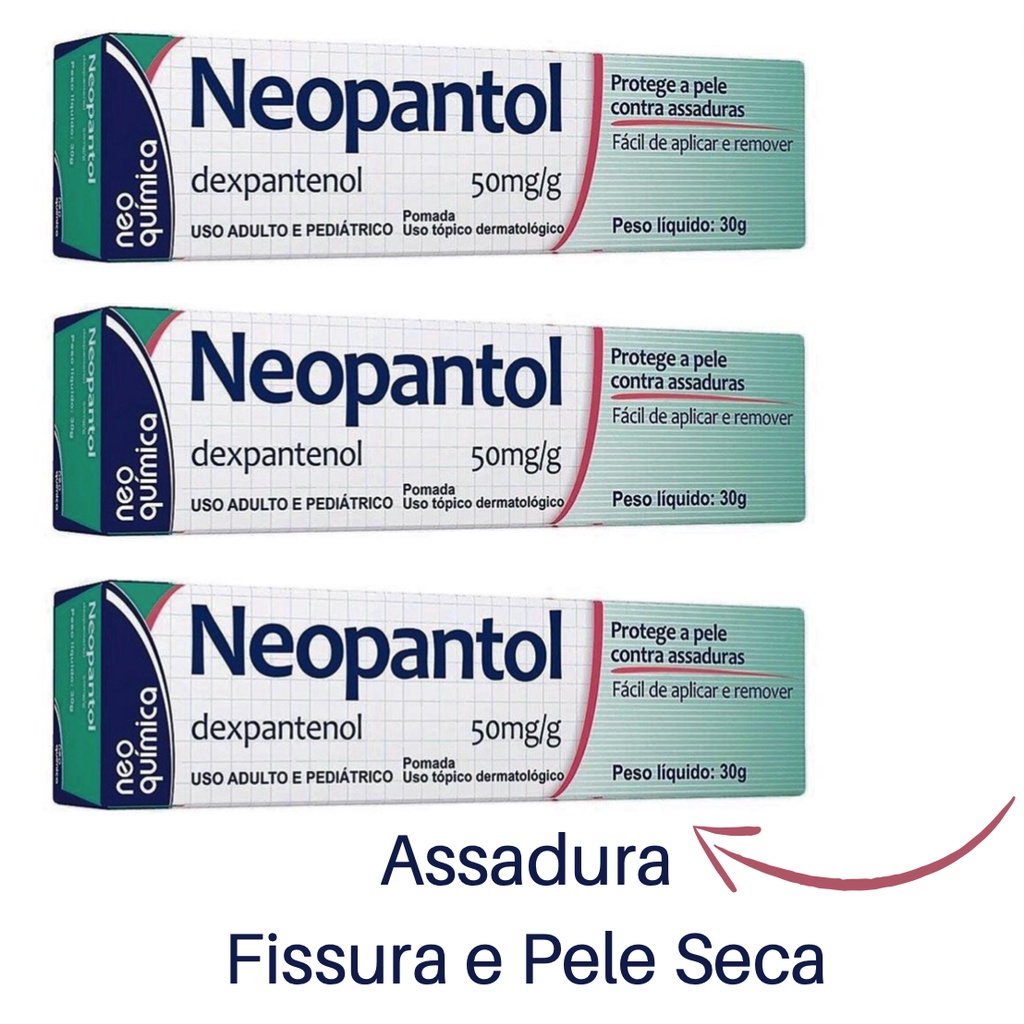 Pomada assadura Neopantol creme para Assadura fissura e pele seca 30g ...