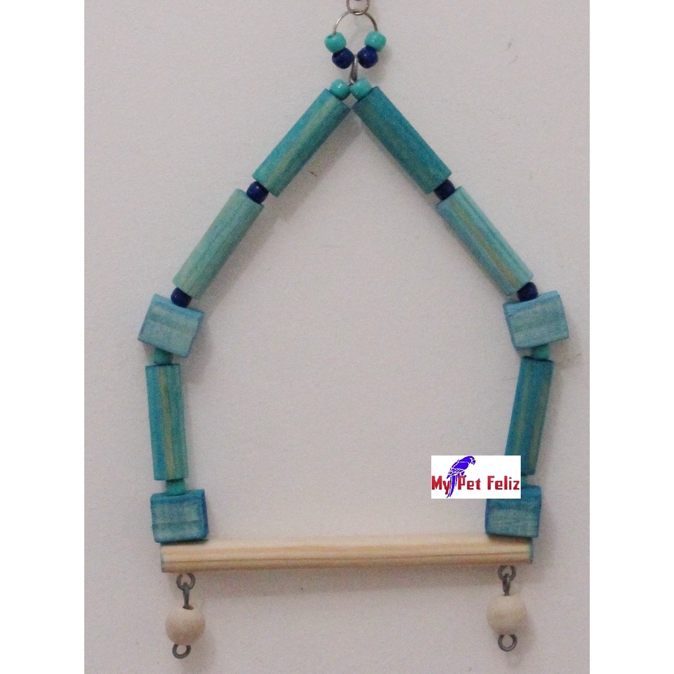 balanço para calopsita - balanço para periquito - balanço para pequenas aves (MOD-azul)