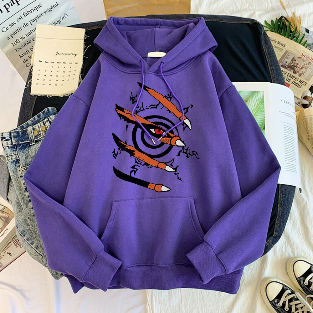 Moletom com capuz dos homens harajuku roupas anime kurama ninjutsu impressão streetwear hoodies moda casual solto oversized hoodies