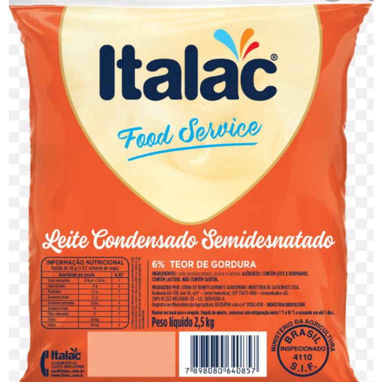 LEite condensado ITalac semi Desnatado 2,5 kl - PAn Grove Distribuidora