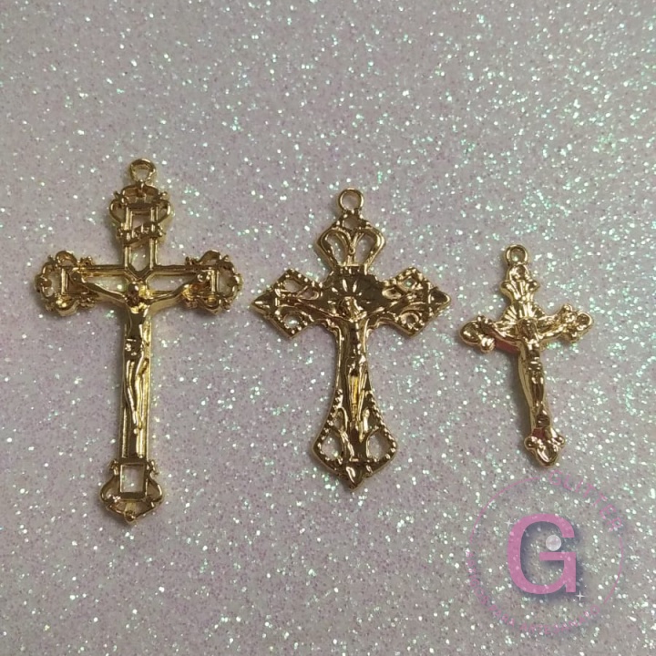 Crucifixo/Cruz para Terço Dourado Un