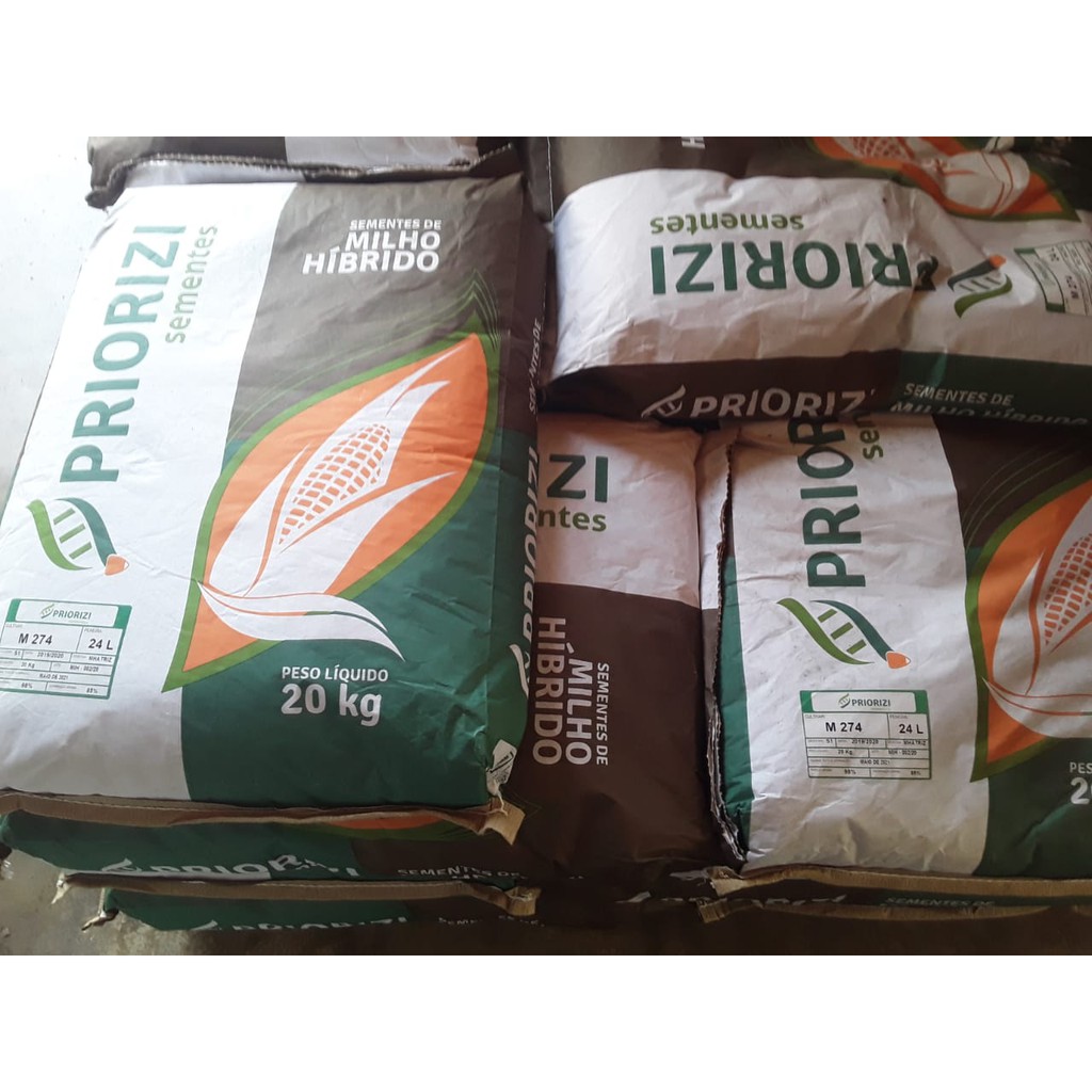 Saco 20kg Milho Priorize M274 Hibrido plantio Finalidades de uso: Grão/Silagem Espigas grandes.