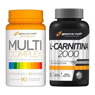 Multivitamínico Multicomplex 90 Caps + L Carnitina 90 Caps Bodyaction