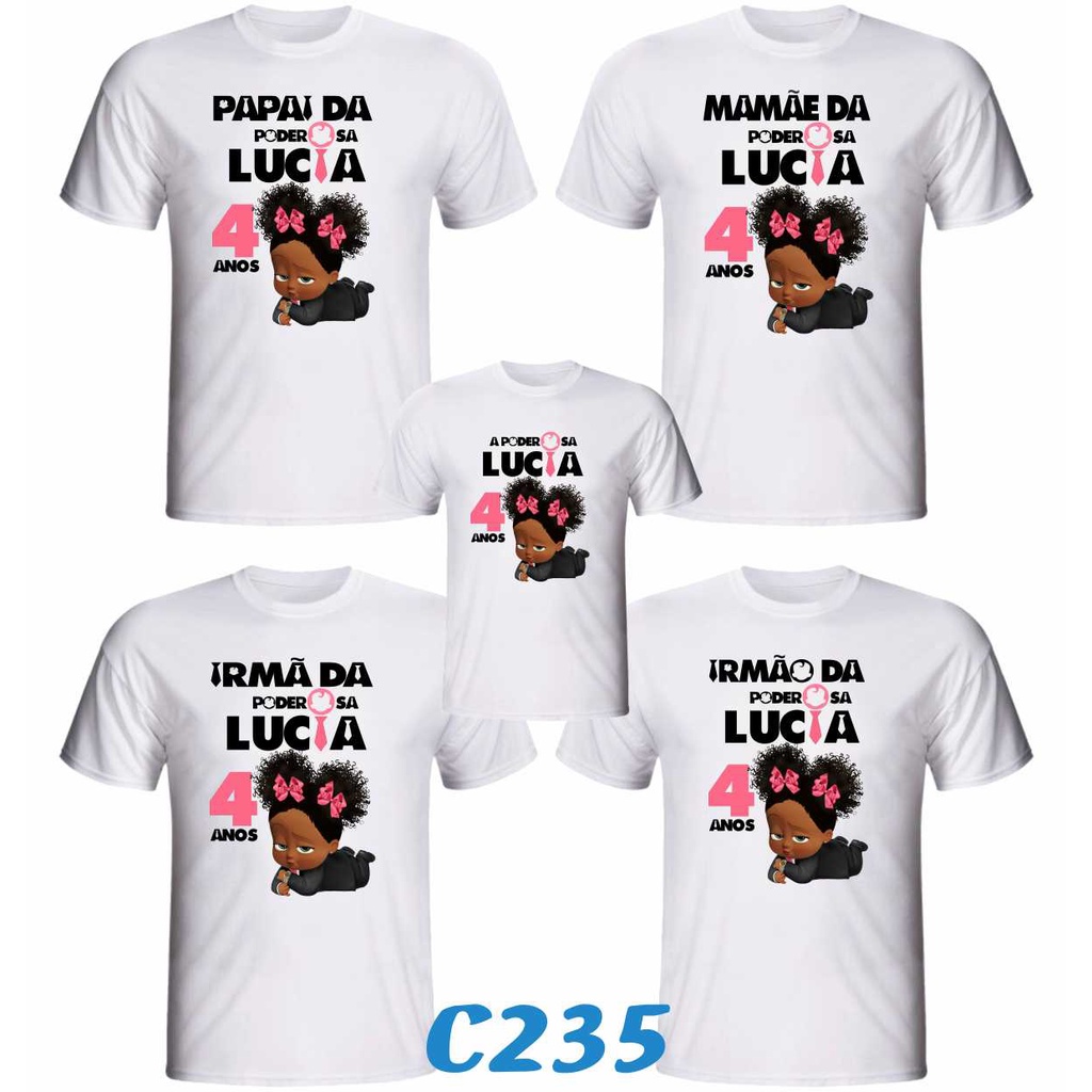 Kit 5 Camisetas Personalizada A Poderosa Chefinha para aniversário ou festa temática